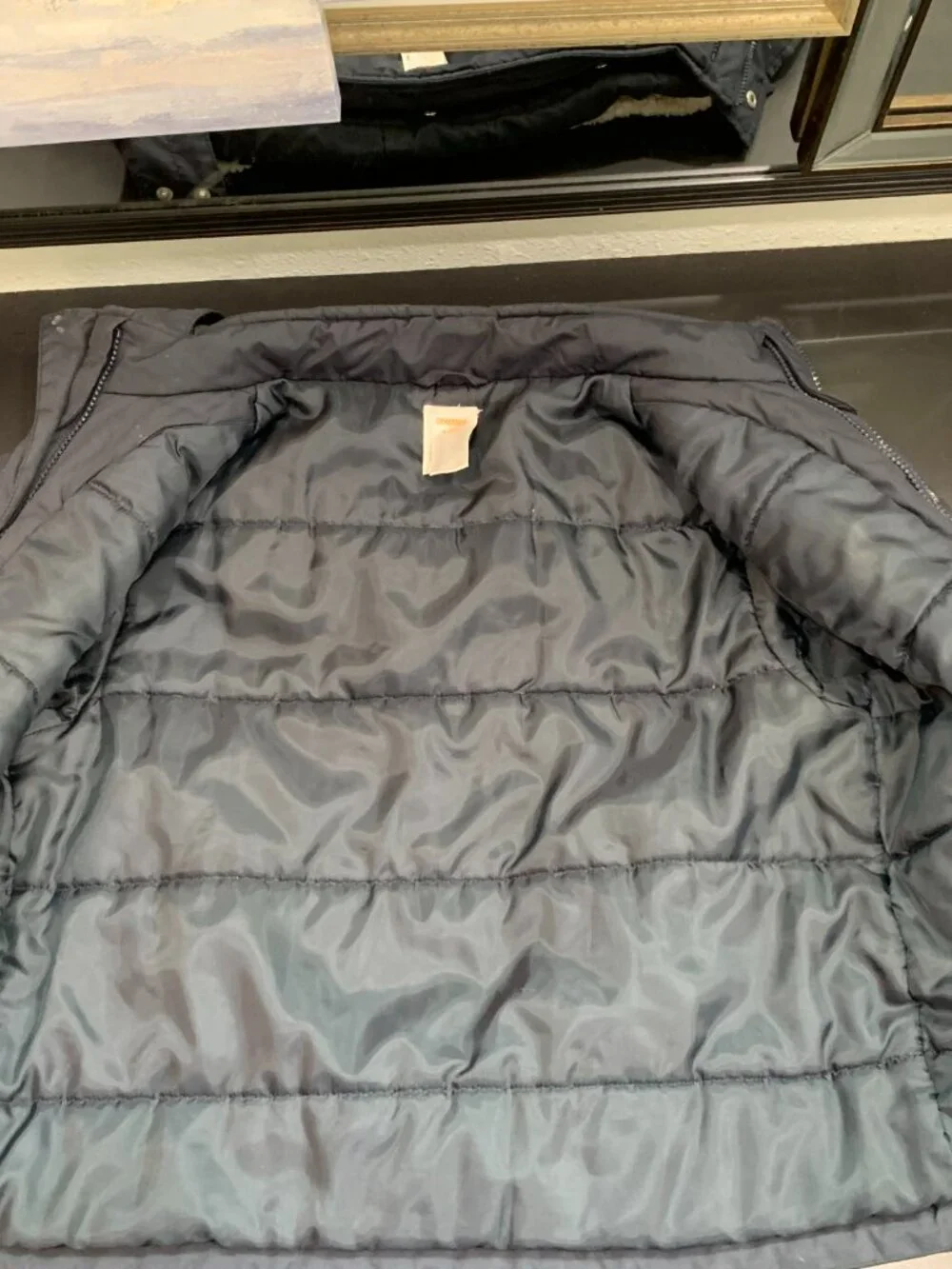 Gymboree coat with separate fleece liner and detachable hood sz S 5-6 navy